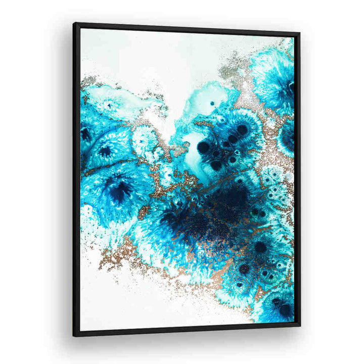 AQUA AURORA II, ABSTRACT PAINTINGS features vibrant blues and intricate patterns, perfect for transforming your space.