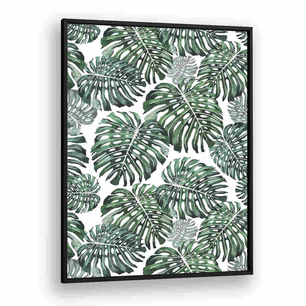 TROPICAL MONSTERA LEAVES , FLORAL FLOWER PAINTINGS