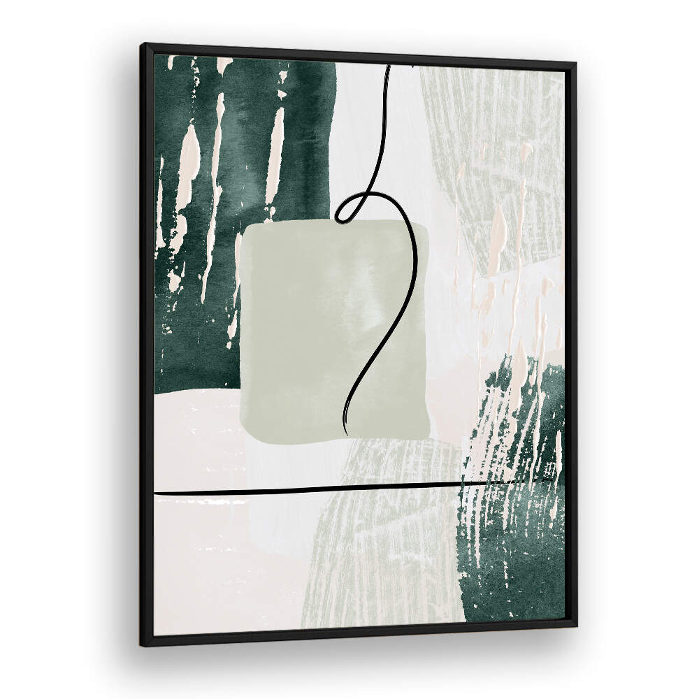 ABSTRACT SHAPES IN GREEN III , BOHO ART PAINTINGS