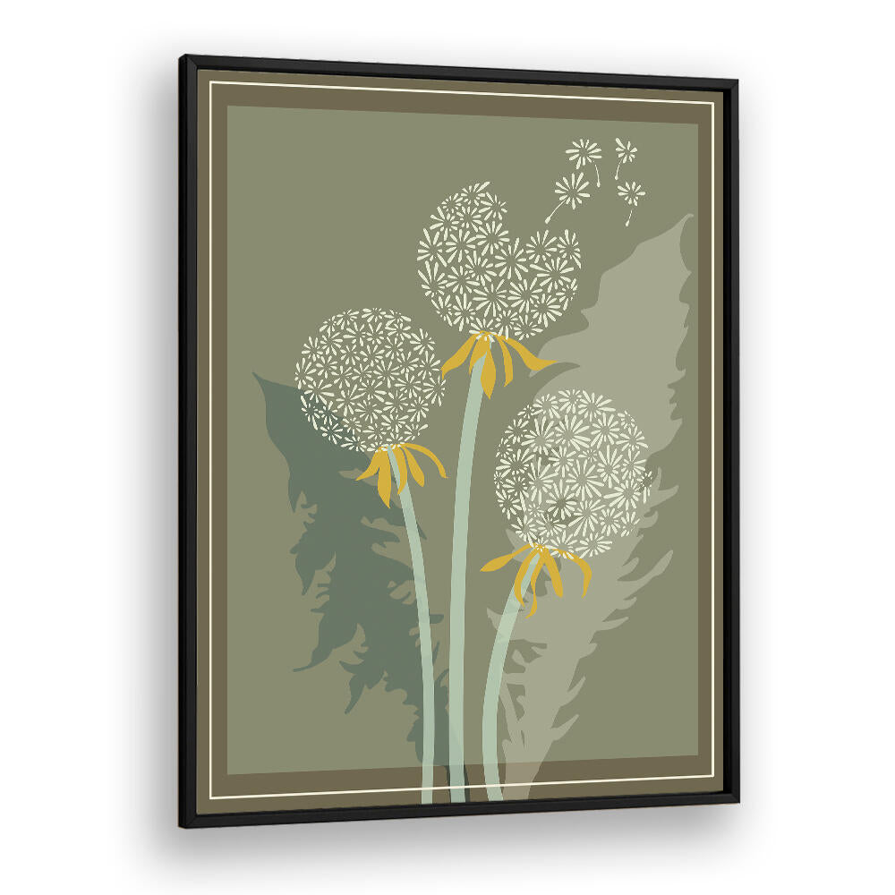 DANDELION II, FLORAL FLOWER PAINTINGS showcase vibrant dandelions, perfect for enhancing your home decor.