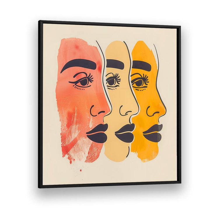 THREE FACES , BOHO ART PAINTINGS