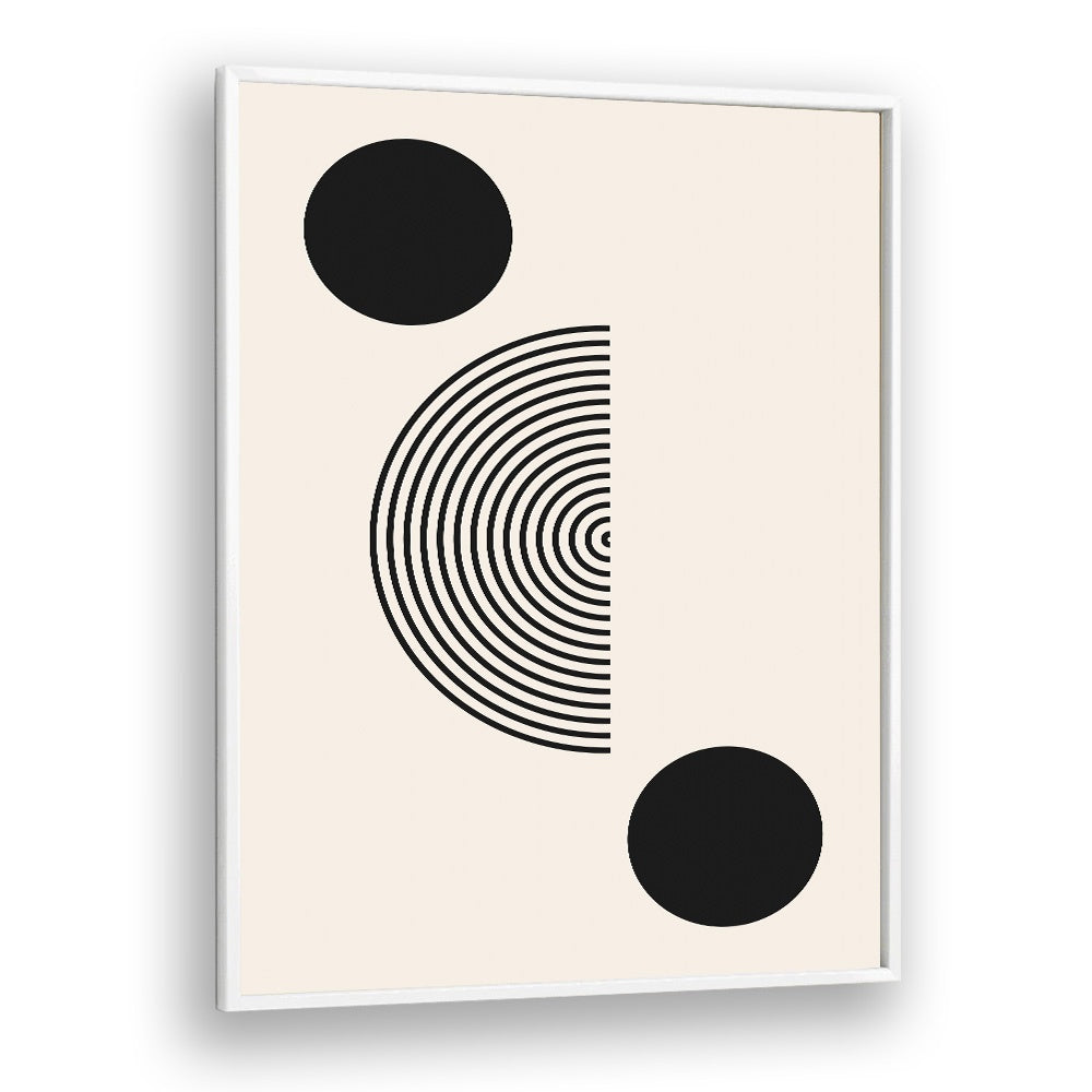 Stylish BLACK MOLE I, BOHO ART PRINTS in a white frame, featuring striking black and white abstract designs.