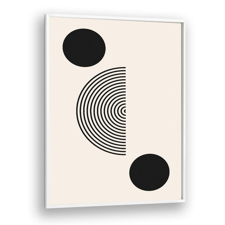 Stylish BLACK MOLE I, BOHO ART PRINTS in a white frame, featuring striking black and white abstract designs.