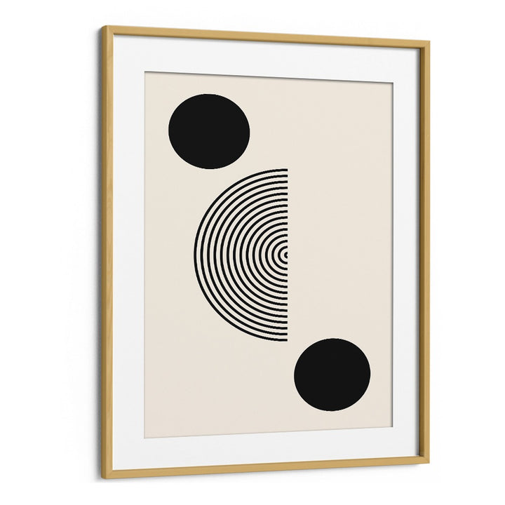 Elegant BLACK MOLE I, BOHO ART PRINTS featuring black and white abstract design in oak wood frame, perfect for modern decor.