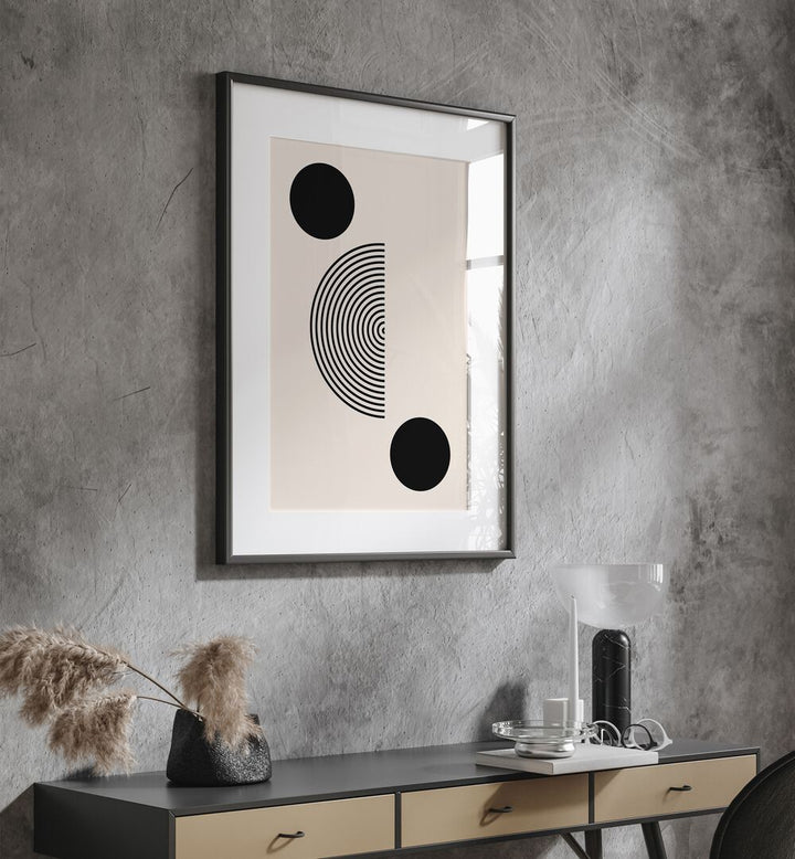 Elegant BLACK MOLE I, BOHO ART PRINTS showcasing modern black and white abstract design, perfect for any stylish space.