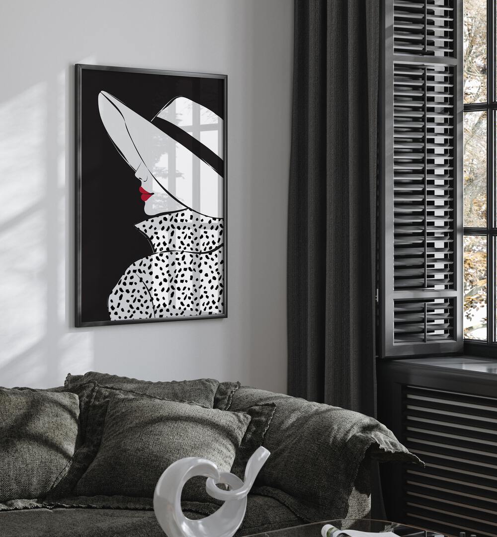 Stylish BLAIR, FASHION POSTERS artwork features a chic black and white portrait perfect for modern wall decor.