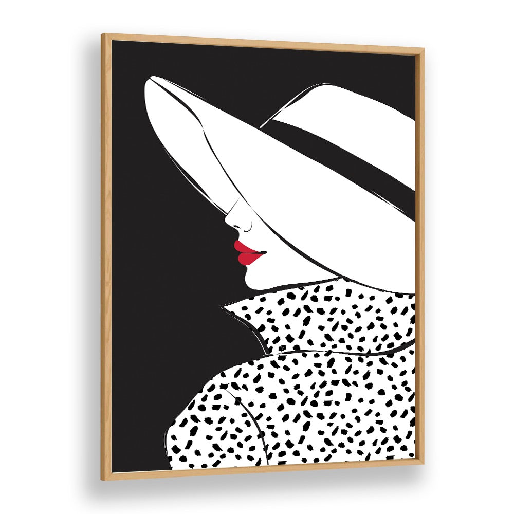 Elegant BLAIR fashion poster featuring a black and white portrait of a woman in a stylish hat and coat.