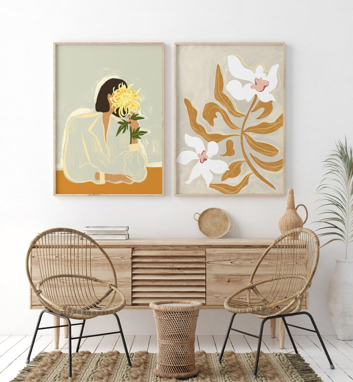 Elevate your decor with the BLLISFULLNESS SET, SET OF 2 PAINTINGS, showcasing vibrant art and tranquility.