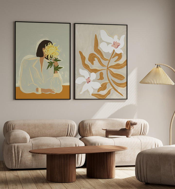 Enhance your decor with the BLLISFULLNESS SET, SET OF 2 PAINTINGS, capturing joy and tranquility in your space.