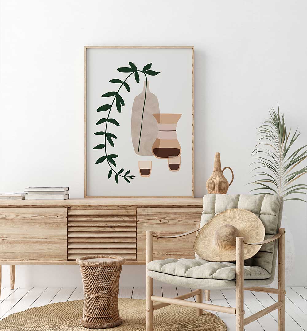 BOHO COFFEE FOR TWO , BOHO ART PAINTINGS