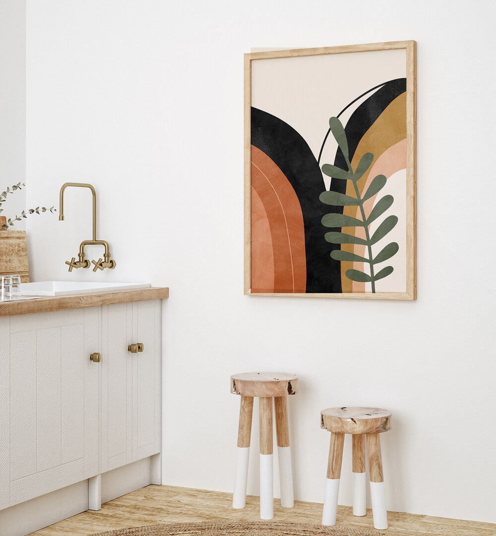 Boho monstera palm leaf boho wall-art painting artwork Artwork Placed On a Wall