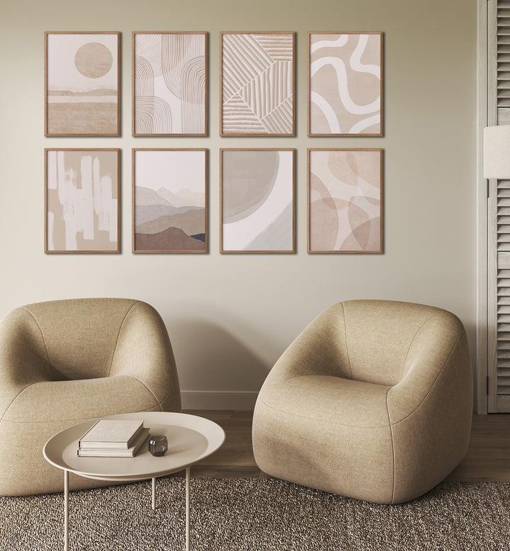 Transform your space with BOHO GALLERY WALL II, showcasing neutral-toned prints for serene gallery walls.