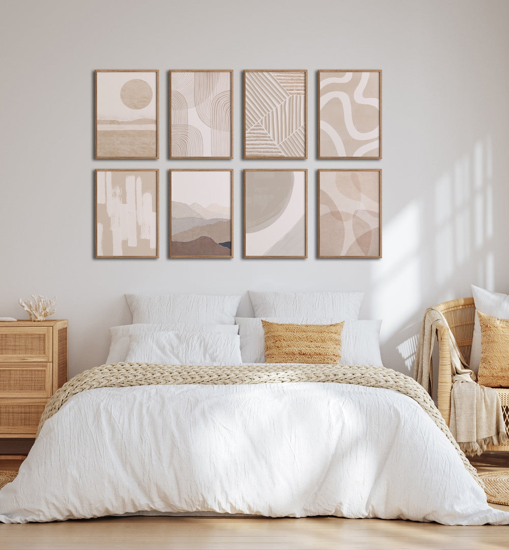 Transform your space with BOHO GALLERY WALL II, GALLERY WALLS featuring serene neutral-toned abstract prints.