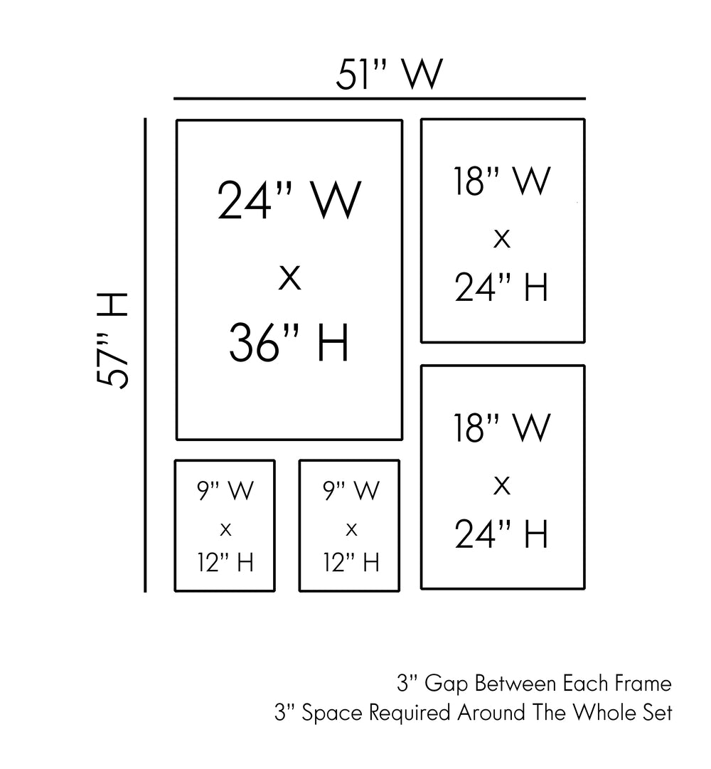 Stylish layout guide for the BOHO LINE ART GALLERY WALL, GALLERY WALLS & SETS, perfect for minimalist decor.