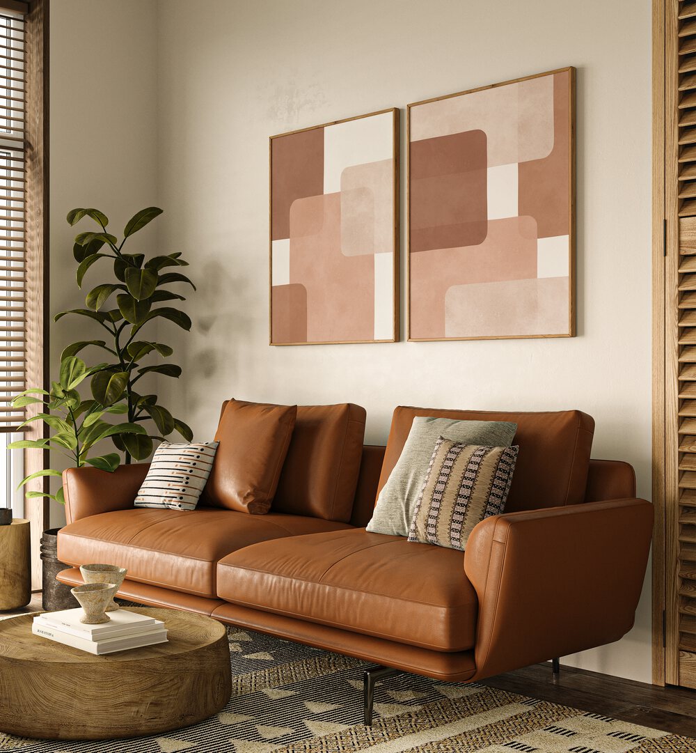 Enhance your decor with the BOHO WATERCOLOR STROKES SET, SET OF 2 PAINTINGS, showcasing modern bohemian elegance.