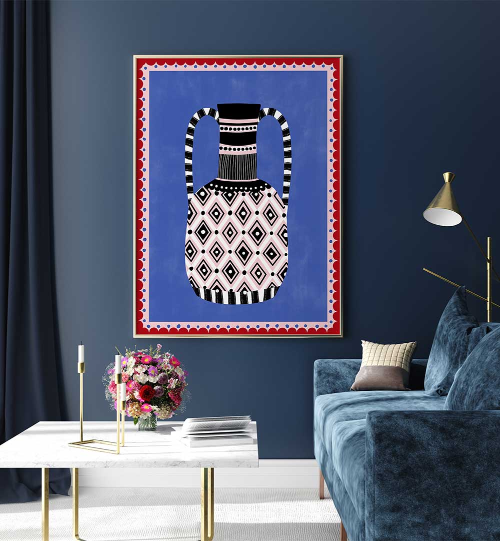 BOLD GEOMETRIC PATTERNS , FLORAL FLOWER PAINTINGS