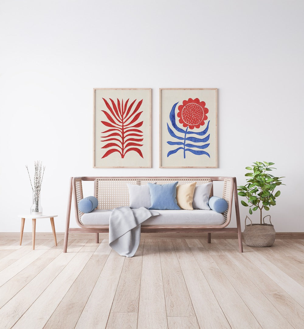 Brighten your space with the BOLD BOTANICALS SET, SET OF 2 PAINTINGS, featuring vibrant floral designs.