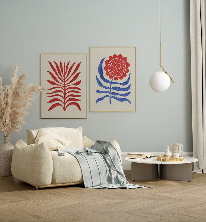 Brighten your decor with the BOLD BOTANICALS SET, SET OF 2 PAINTINGS, featuring vibrant plant designs perfect for any space.