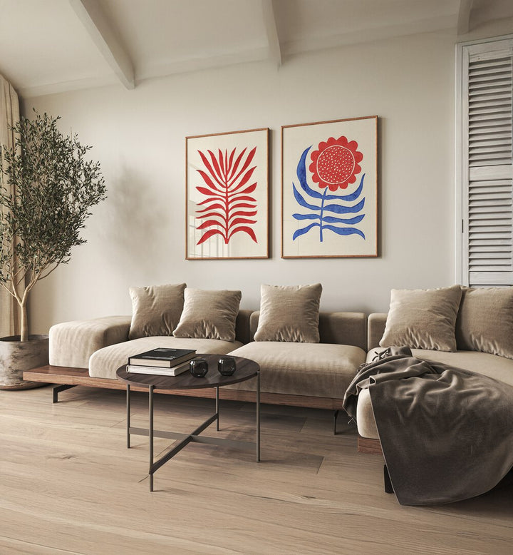 Brighten your space with the BOLD BOTANICALS SET, SET OF 2 PAINTINGS, showcasing vibrant nature-inspired art.