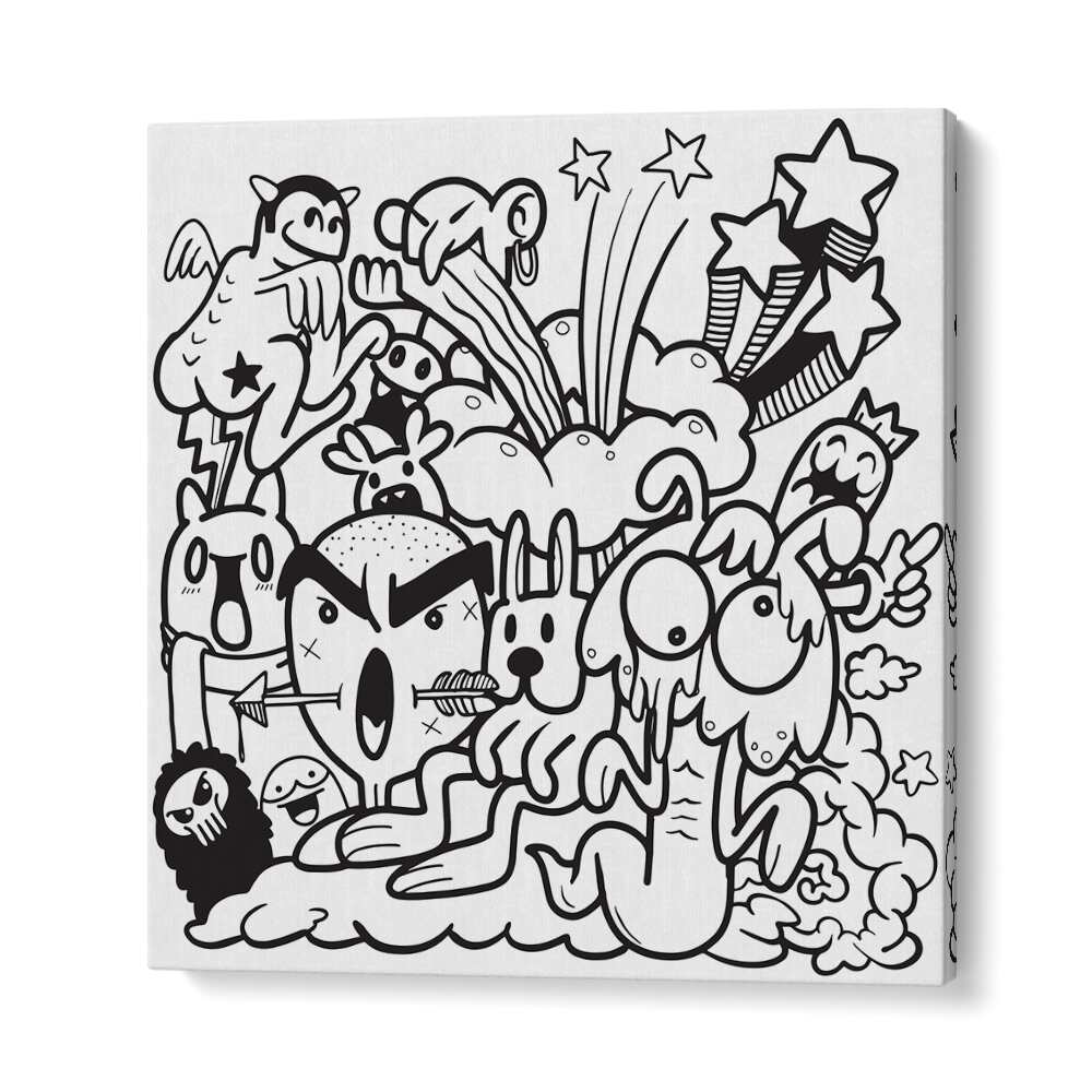 Colorful and whimsical BOOM CHAOS, DOODLE ART PAINTINGS inspire creativity for artists of all skill levels.
