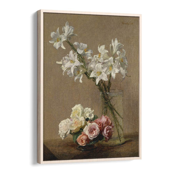 Elegant BOTANICAL ROSES AND LILIES, VINTAGE PAINTINGS inspired by Henri Fantin-Latour for timeless decor.