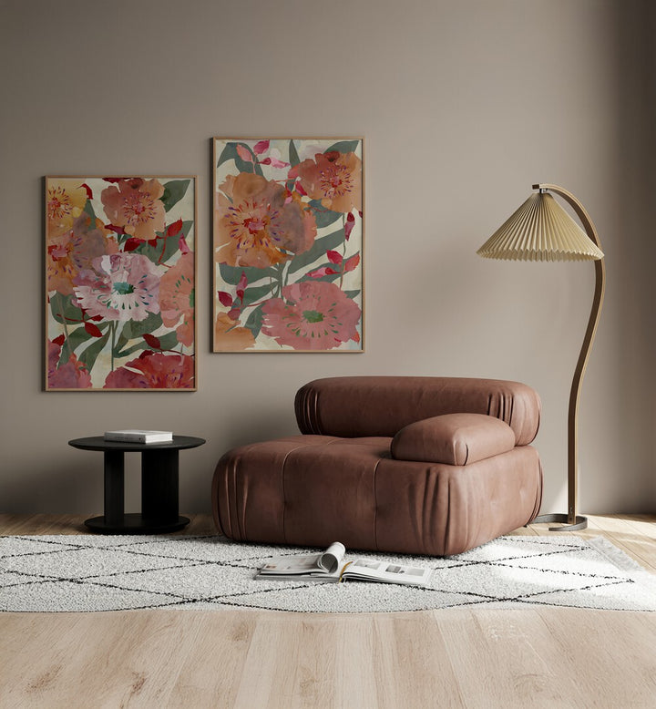 Enhance your decor with the BOTANICAL SYMPHONY SET, SET OF 2 PAINTINGS, bringing nature's beauty indoors.