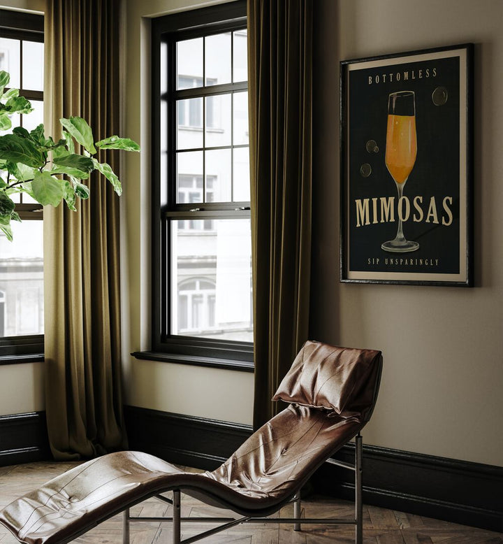 Stylish MIMOSAS COCKTAIL, BAR art elevates your space with classic elegance and a touch of sophistication.
