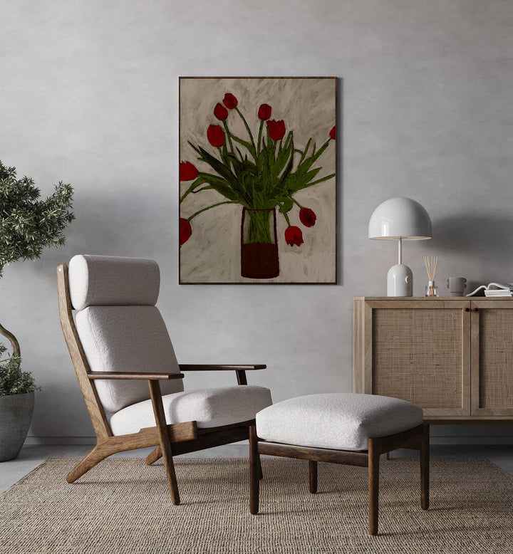 Brighten your space with a BOUQUET OF TULIPS, FLORAL FLOWER PAINTINGS, perfect for any occasion.
