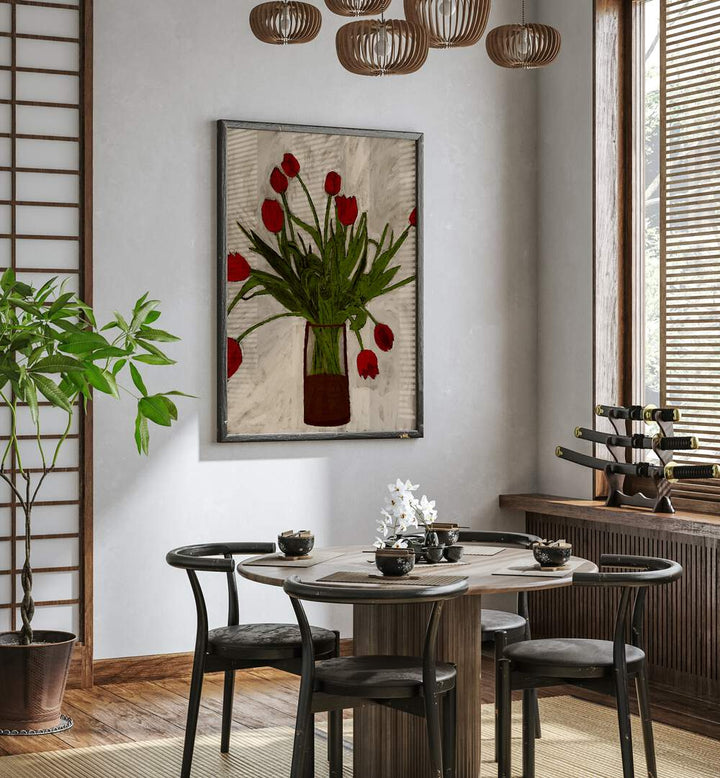 Vibrant BOUQUET OF TULIPS, FLORAL FLOWER PAINTINGS, perfect for brightening any space or occasion.