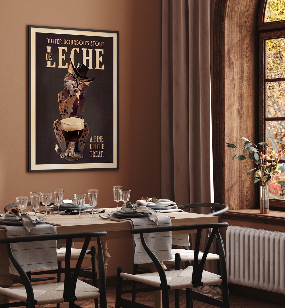 Quirky BOURBON CAT, BAR art elevates your space with whimsical feline charm and Guinness-inspired design.