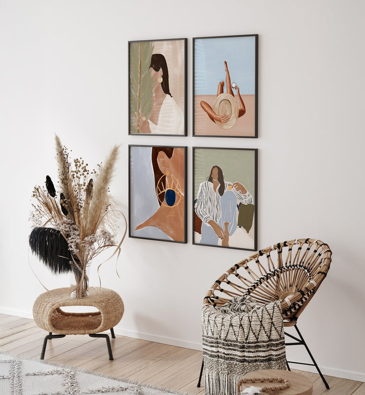 BREEZY GRACE GALLERY WALL showcases elegant illustrations, perfect for stylish gallery walls by Asian Monk.