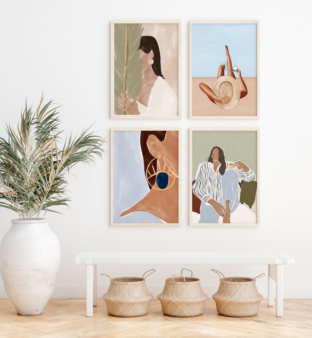 BREEZY GRACE GALLERY WALL showcases elegant illustrations, perfect for stylish gallery walls by Asian Monk.