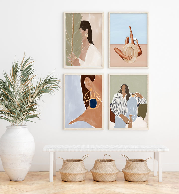 BREEZY GRACE GALLERY WALL showcases elegant illustrations, perfect for stylish gallery walls by Asian Monk.