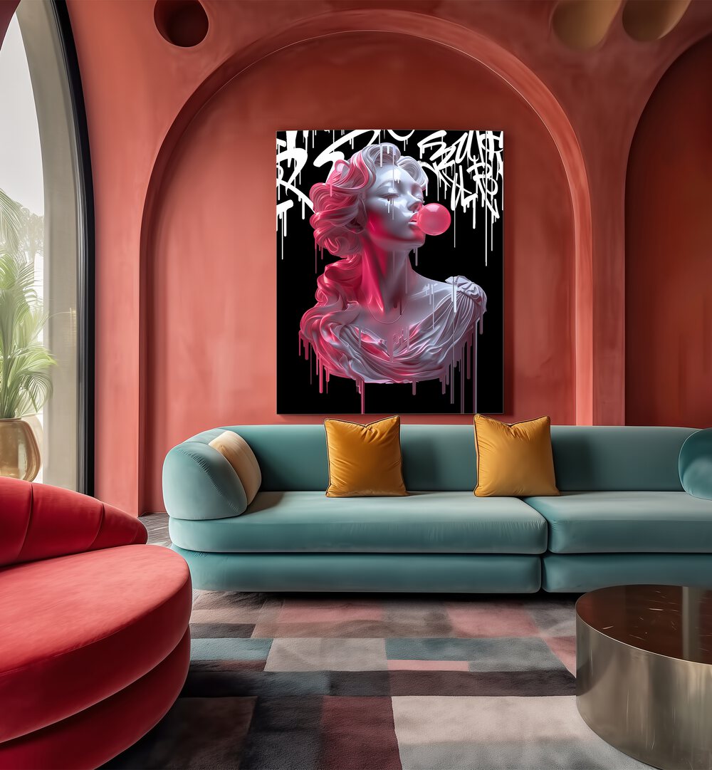 Elevate your decor with BUBBLE ATHENEA, ALTERED ART PRINTS by Dikhotomy, a fusion of creativity and innovation.