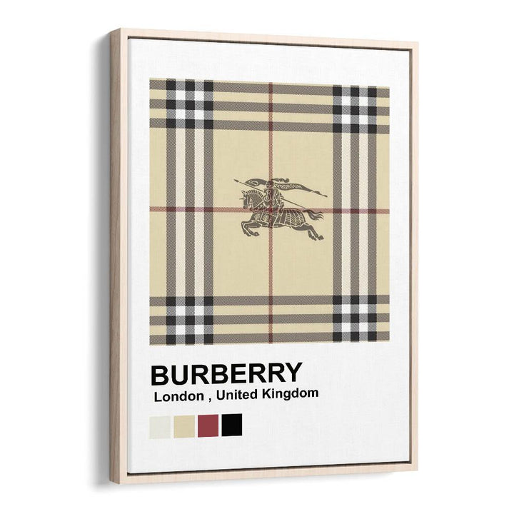 Burberry Fashion Art Artwork in Oak Wood Floater Frame
