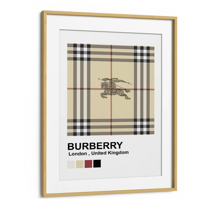 Burberry Fashion Art Artwork in Oak Wood Frame With Mount