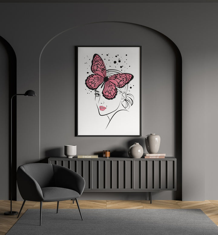 Captivating BUTTERFLY GIRL, FASHION POSTERS by Martina elevate your space with elegance and tranquility. Perfect for modern decor.