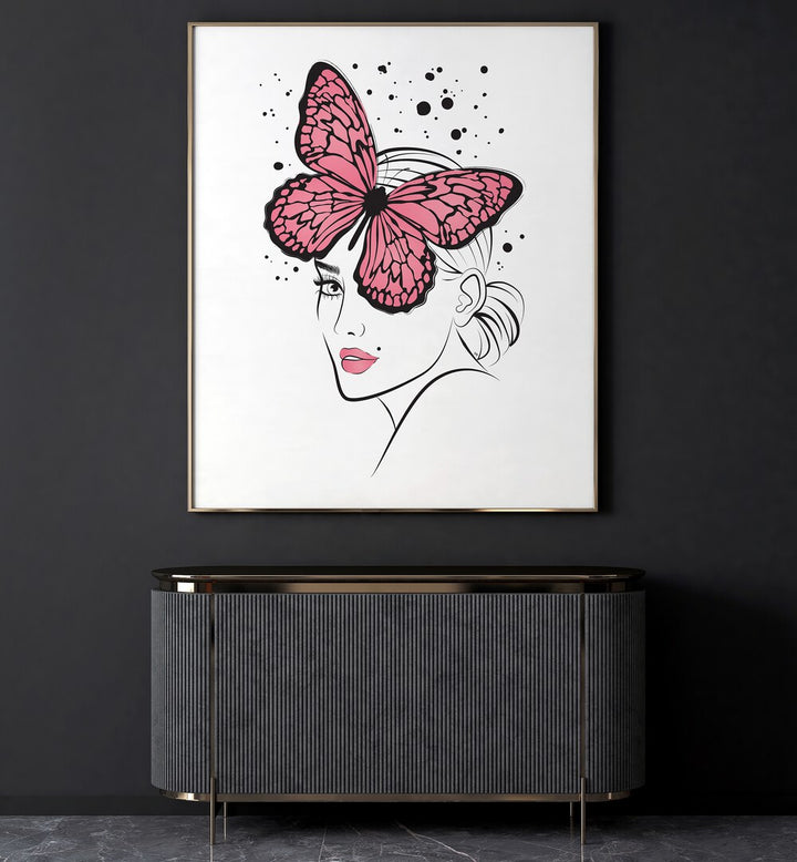 Enchanting BUTTERFLY GIRL, FASHION POSTERS by Martina elevates your space with elegance and tranquility.