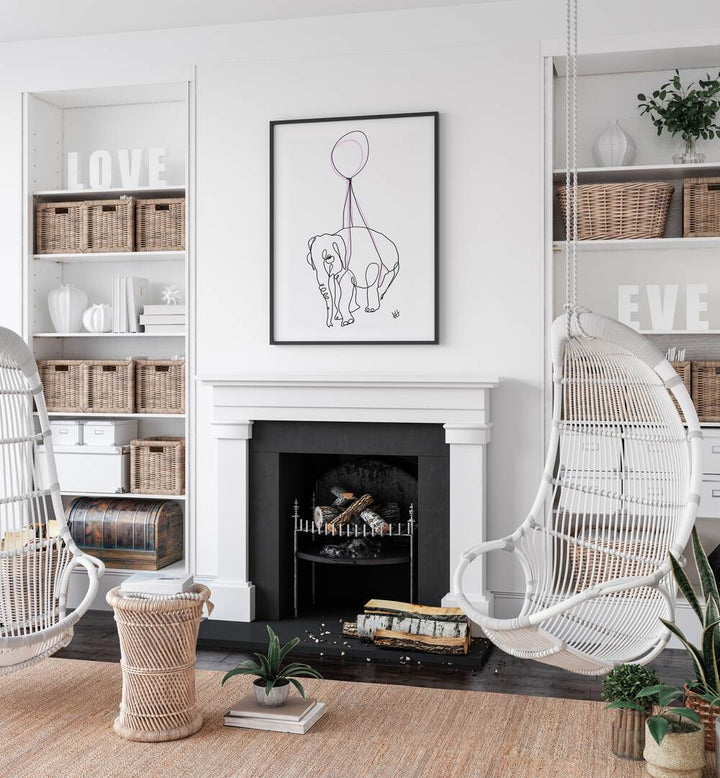 Stylish BABY FLOAT, LINE ART PAINTINGS enhance your space with playful elegance, perfect for any room decor.