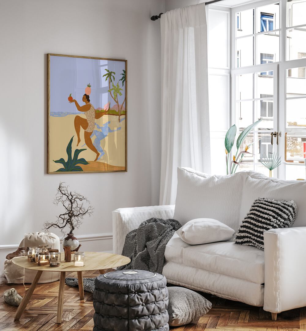 Bright and vibrant "BALANCING ACT, PORTRAITS" wall art by Arty Guava, enhancing modern living spaces with charm.