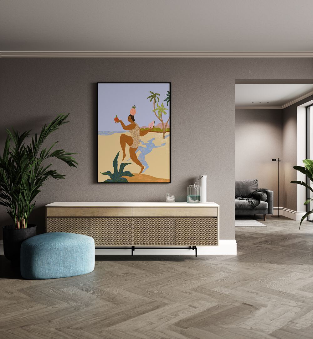 Vibrant "Balancing Act" portraits by Arty Guava elevate any space with stunning figurative illustrations.