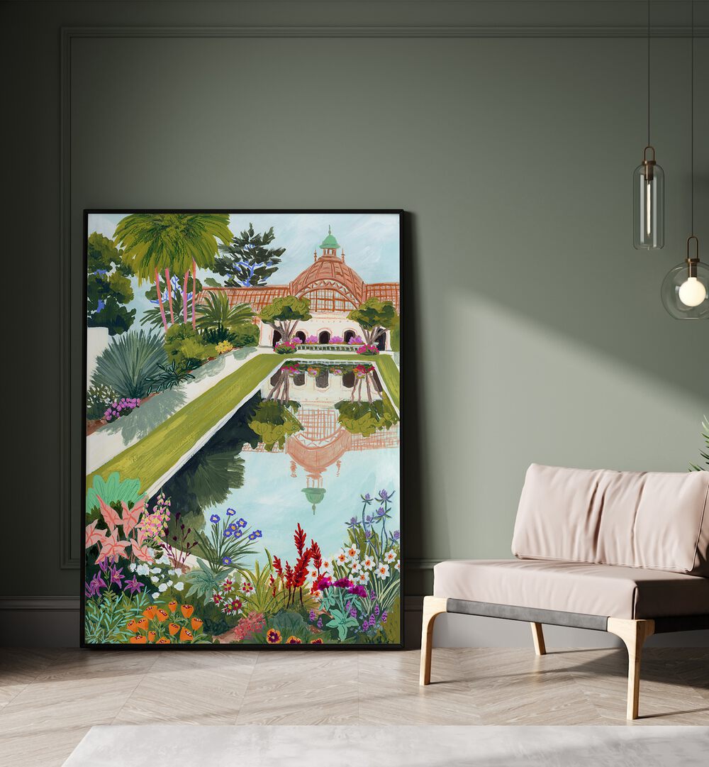 Colorful Balboa Park wall art prints by Sarah Gesek, perfect for transforming your space with vibrant decor.