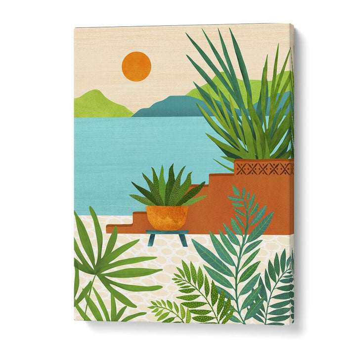 BALI COAST SUNSET, FLORAL FLOWER PAINTINGS by Kristian Gallagher enhances your space with vibrant botanical art.