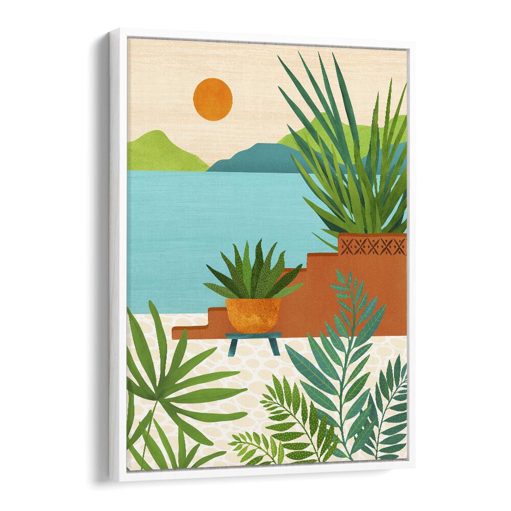 BALI COAST SUNSET, FLORAL FLOWER PAINTINGS by Kristian Gallagher, showcasing vibrant botanical beauty in a framed canvas.