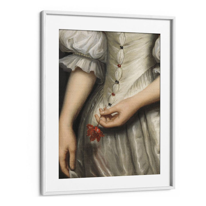 Stunning BAROQUE DETAIL PAINTING, ALTERED ART PRINTS in elegant white frame, perfect for enhancing any space by The Art Concept.