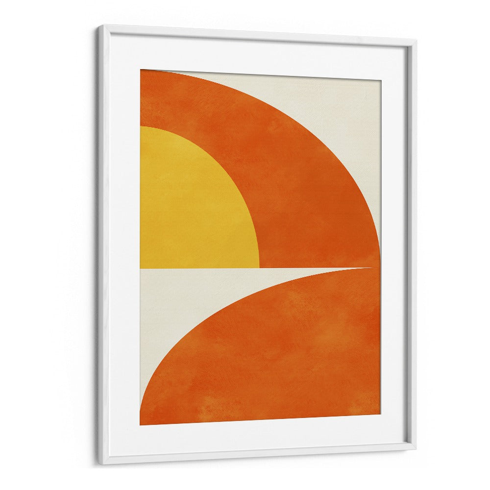 Bauhaus I, abstract paintings by Ana Rut Bre, featuring vibrant colors in a sleek white frame, enhancing modern decor.