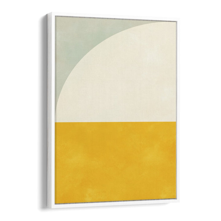 Bauhaus II, ABSTRACT PAINTINGS by Ana Rut Bre features a striking geometric design in a white floater frame.