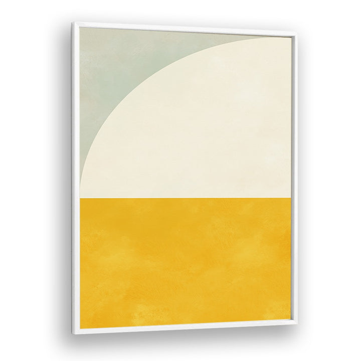 Bauhaus II, abstract paintings by Ana Rut Bre, showcase modern art with vibrant colors in a sleek white frame.
