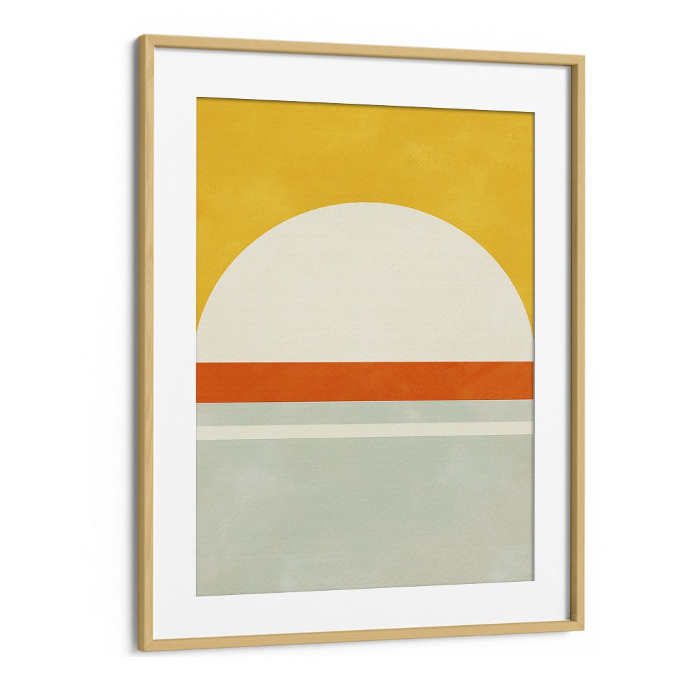 Stunning Bauhaus III, ABSTRACT PAINTINGS by Ana Rut Bre in a chic oak frame, perfect for modern art lovers.