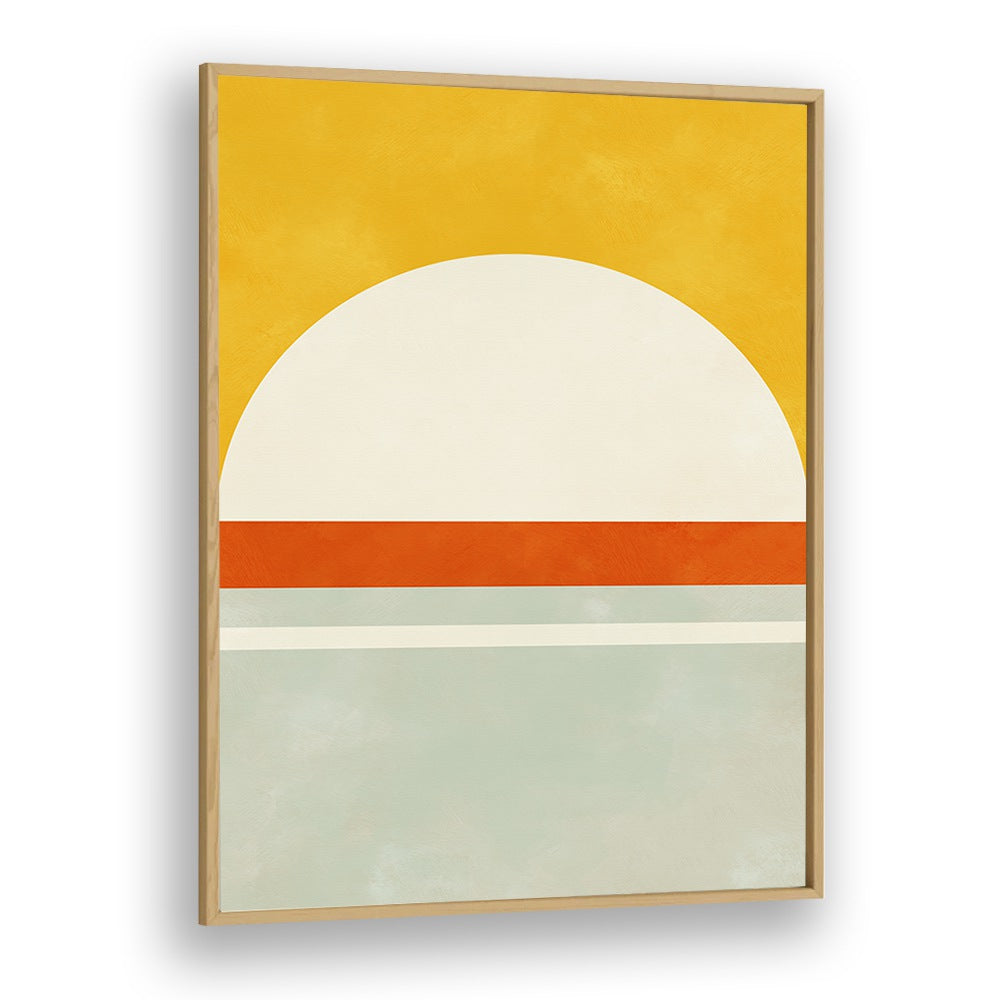 Bauhaus III, abstract paintings by Ana Rut Bre offer a vibrant modern art piece in a sleek oak frame.